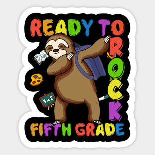 Dabbing 5th Grade Sloth Back To School Sticker